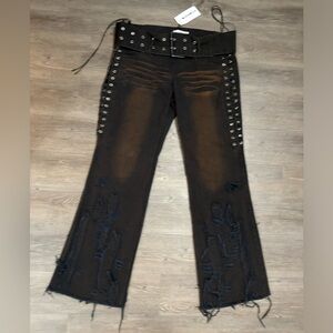 NWT Namilia Belted Distressed Pants